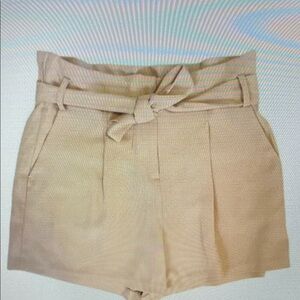 Women's Tan High-Waisted Shorts